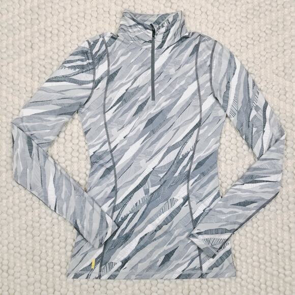 Lole Gray Print Quarter Zip Long Sleeve Shirt Sz Extra Small - Picture 6 of 12